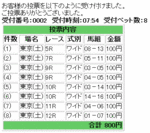 6月7日東京競馬場ワイド馬券1点買い