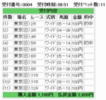 6月15日東京競馬場ワイド馬券的中結果