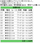 6月15日東京競馬場ワイド馬券買い目