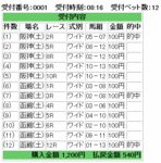 6月28日阪神競馬場と函館競馬場ワイド馬券的中結果