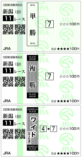 新潟記念はずれ馬券結果