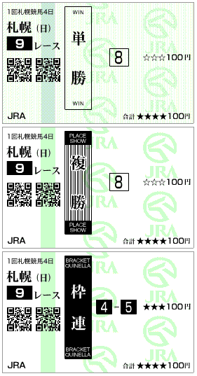 札幌記念はずれ馬券結果